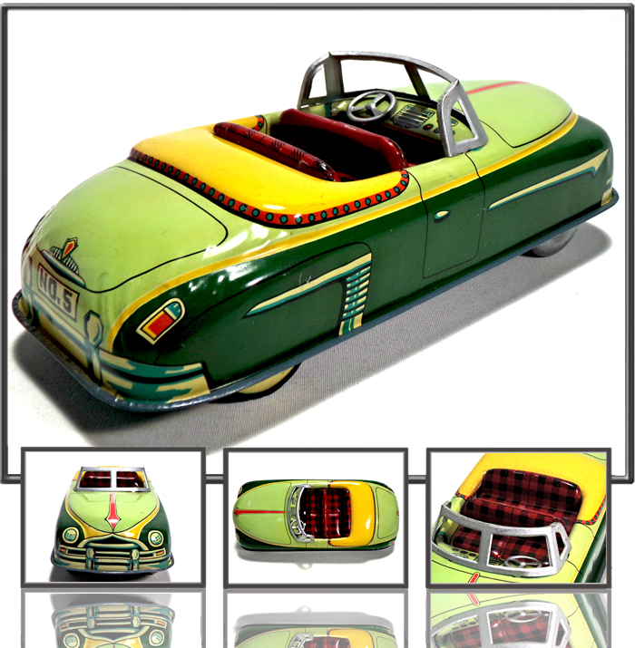 Convertible car made by Modern Toys (MT), Japan, 1950th
