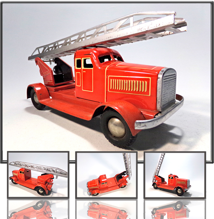 Fire engine made by Distler, US zone Germany,1950s