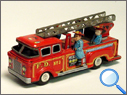 Vintage Friction Fire Brigade Tin Toy