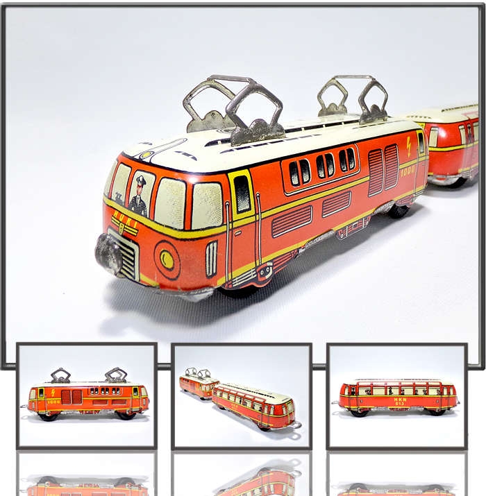 Electric train convoy made by Huki, West Germany, 1960s