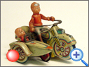 Antique  Friction Motorcycle Tin Toy