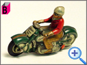 Vintage Clockwork Motorcycle Tin Toy