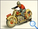Vintage Clockwork Motorcycle Tin Toy