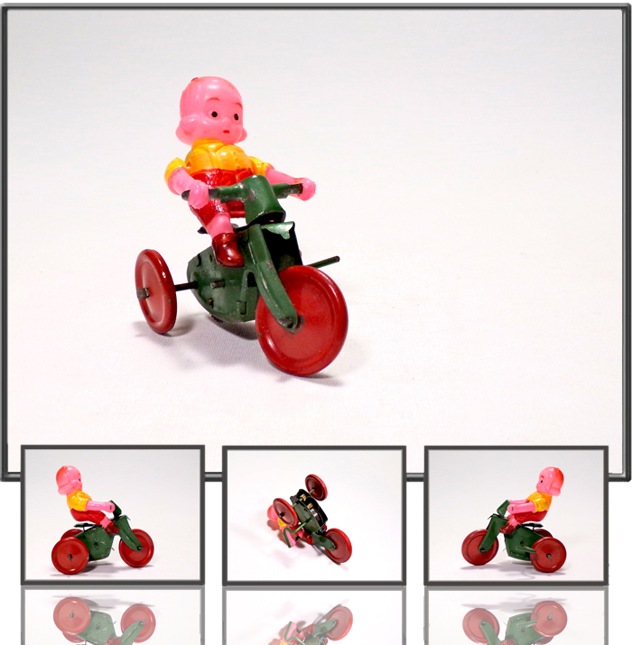 Girl on tricycle made in occupied Japan, 1950s