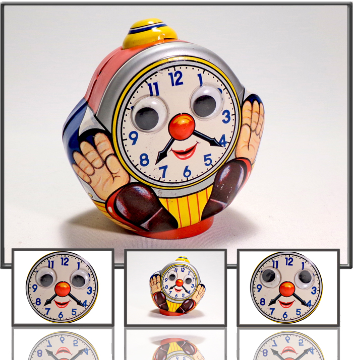 Rocking clock made by Modern Toys (TM), Japan, 1960s