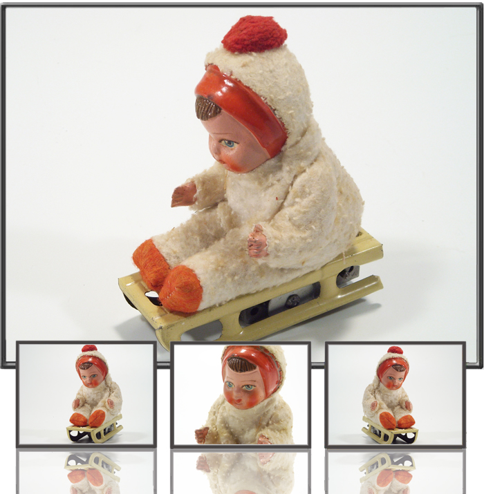 Snow sled with girl made by Hammerer & Kühlwein, US zone Germany, 1945-55s