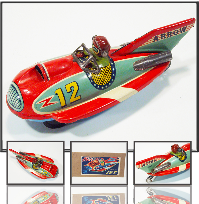Antique Space rocket #12 ARROW made by Trademark K, Japan, 1960s