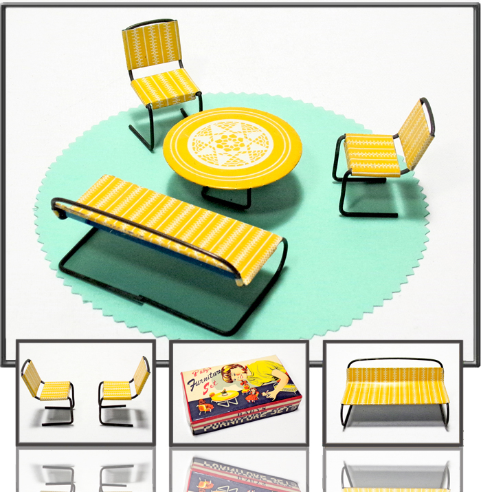 Yellow baby´s furniture set made in Japan, 1950s