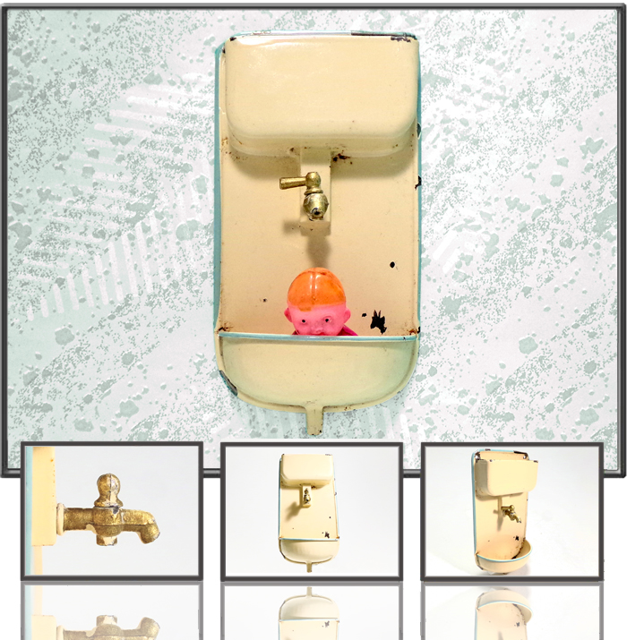 Doll´s house WALL sink made by Göso, Germany, 1940